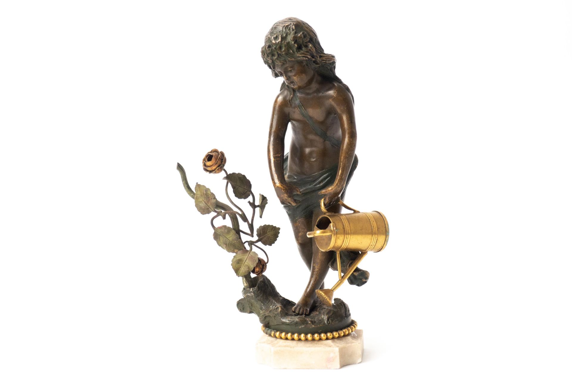 Bronzefigur "Blumenmädchen mit Gießkanne" - Bild 2 aus 8