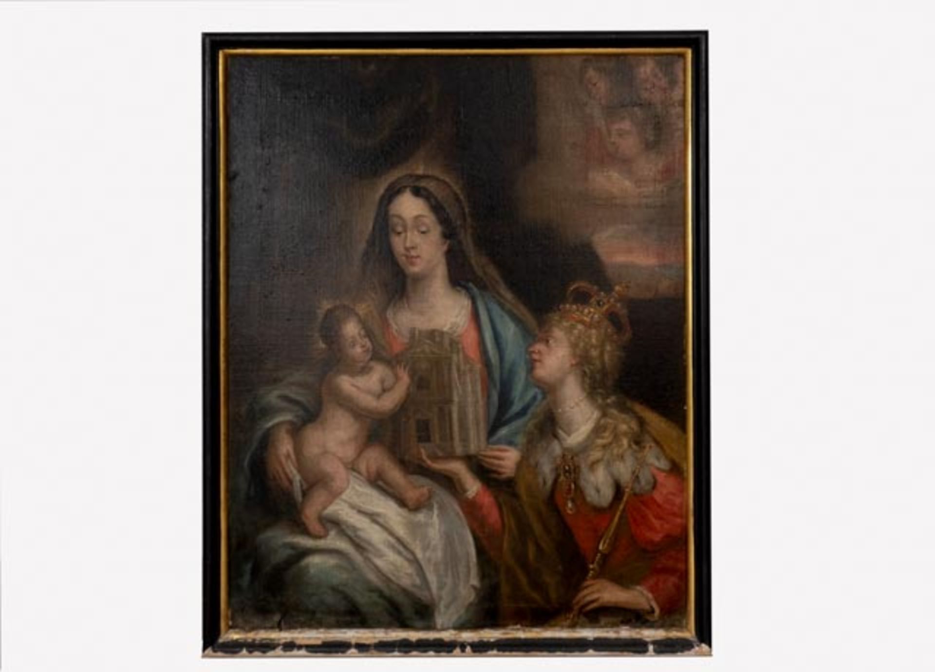 Prunkvolles Barockgemälde "Madonna mit Kind"