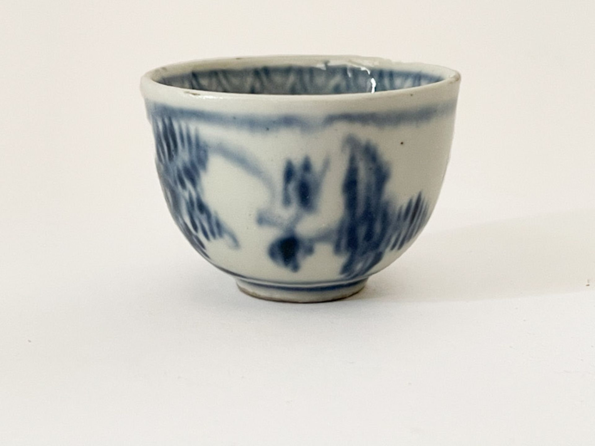 Alte chinesische blau weiße Porzellankumme - Bild 2 aus 6