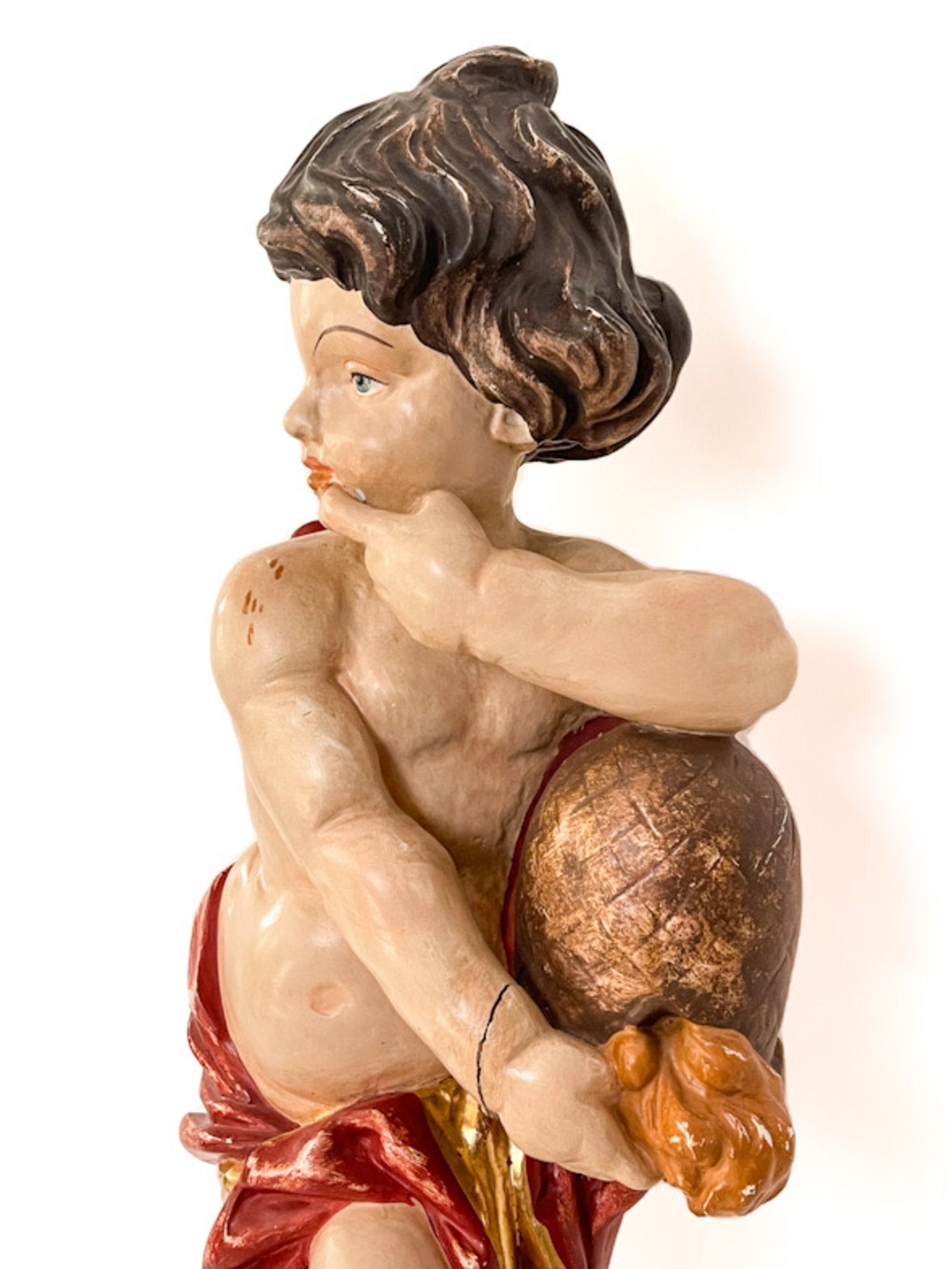 Holzgeschnitzter Putto mit Honigtopf - Bild 7 aus 9