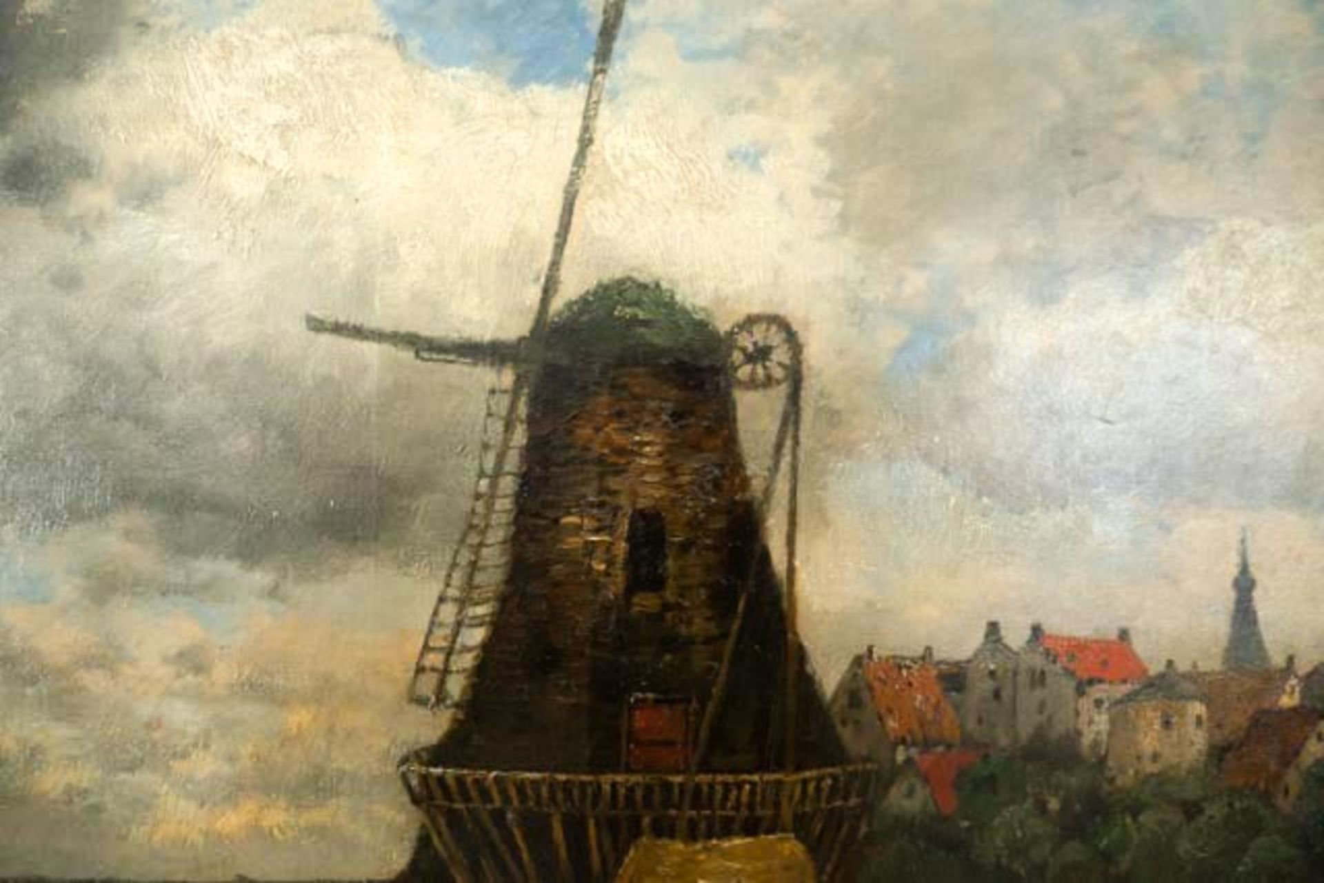 Gemälde "Mühle in Landschaft" - Bild 3 aus 7