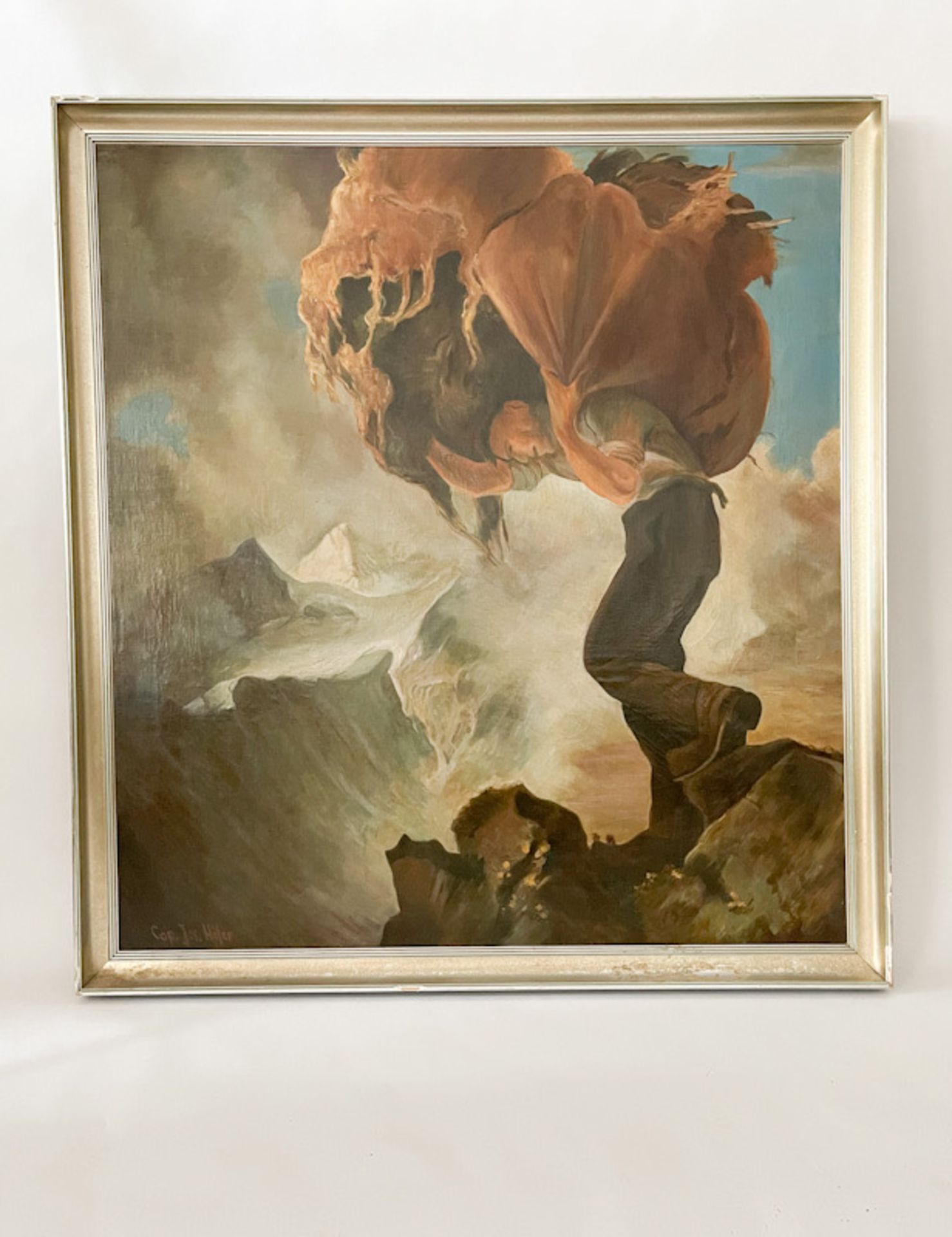 Monumentales Gemälde "Tiroler in den Bergen"