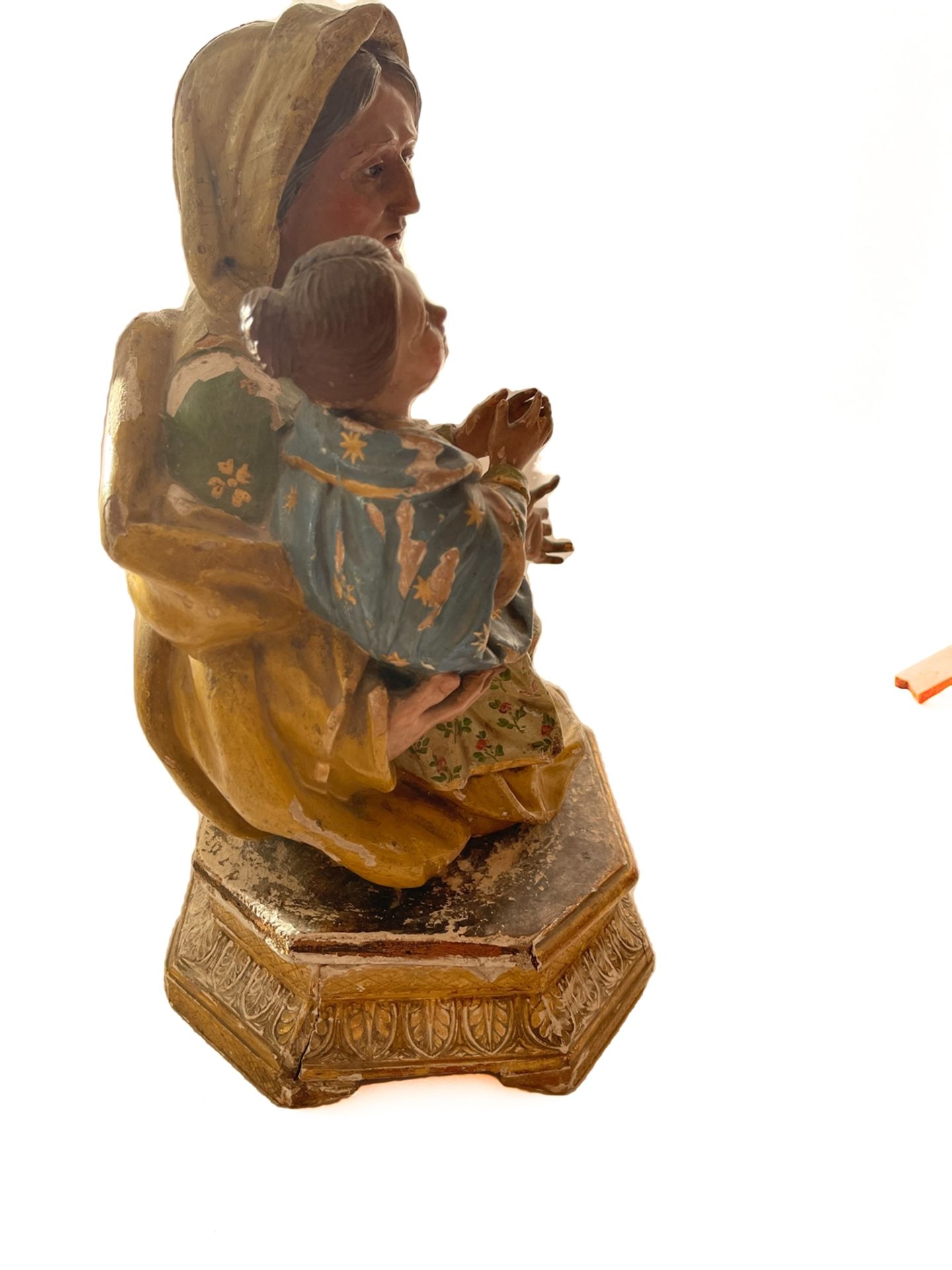 Neapolitanische Heiligenfigur mit Kind mit Glasaugen - Bild 2 aus 10