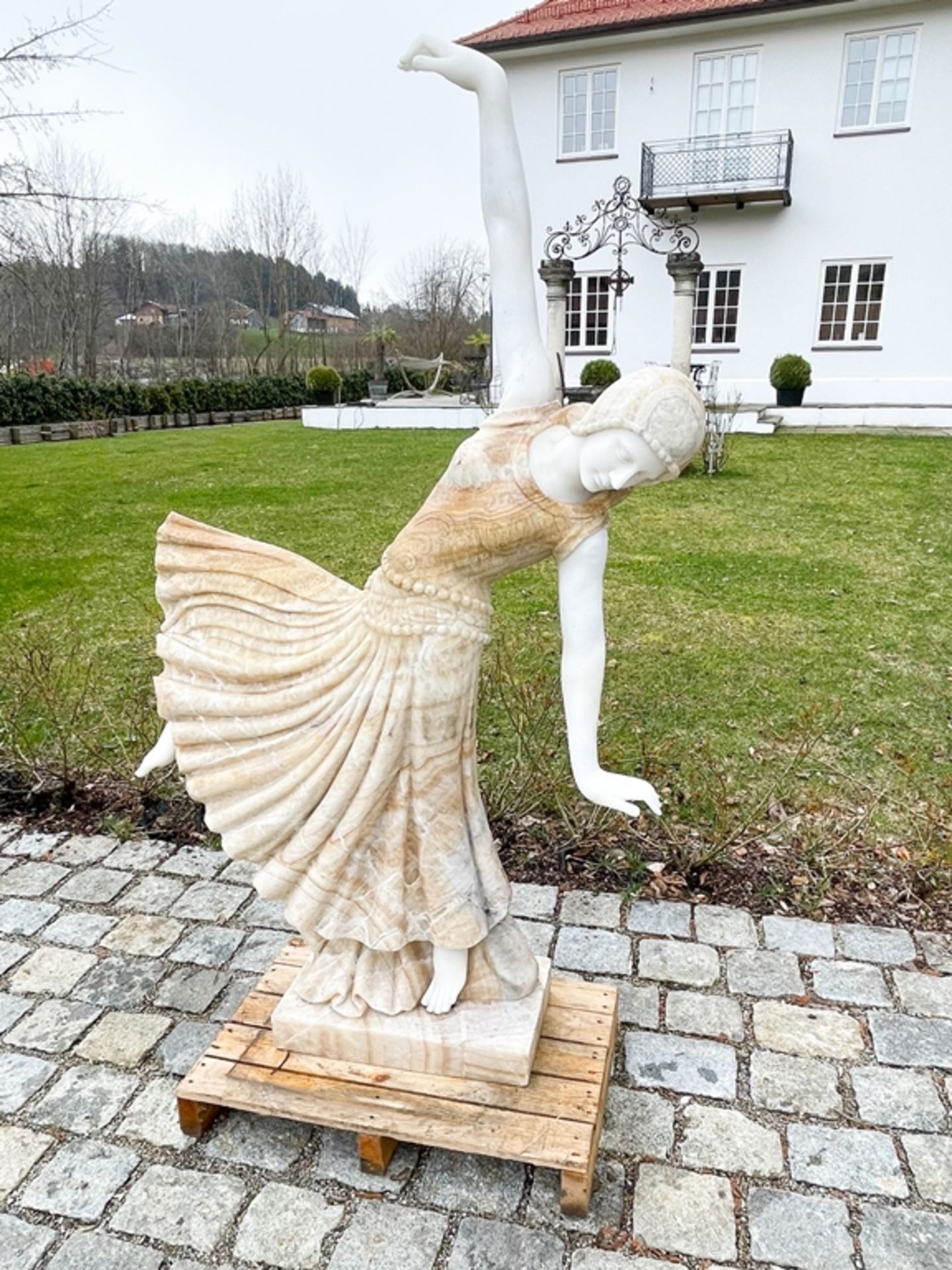 Marmor-Figur "Jugenstil Tänzerin" - Image 3 of 8