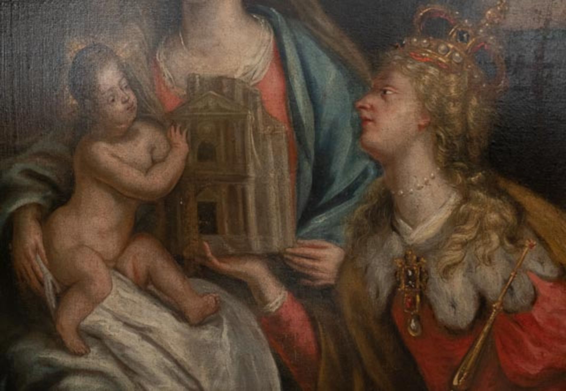 Prunkvolles Barockgemälde "Madonna mit Kind" - Bild 4 aus 6