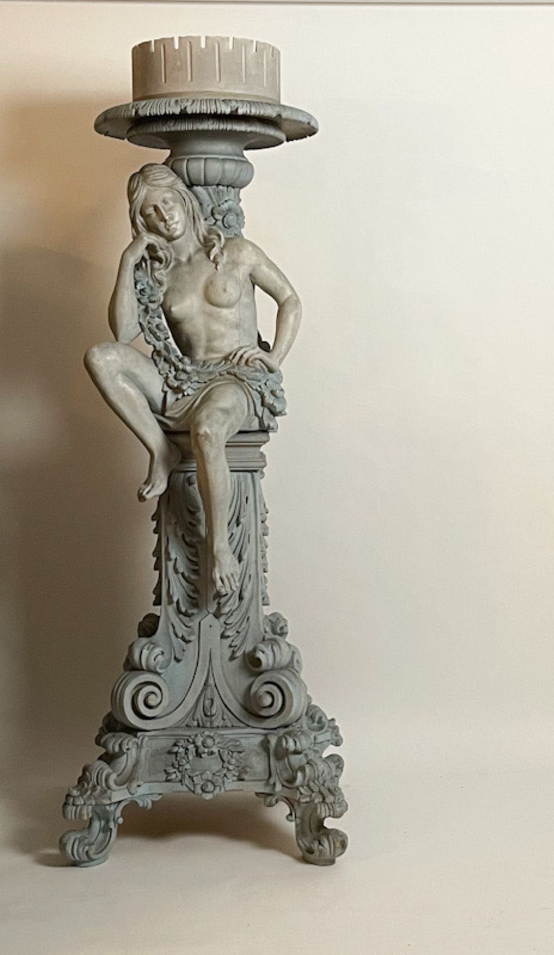 Paar monumentale geschnitzte Figuren Jardinieren - Bild 6 aus 10