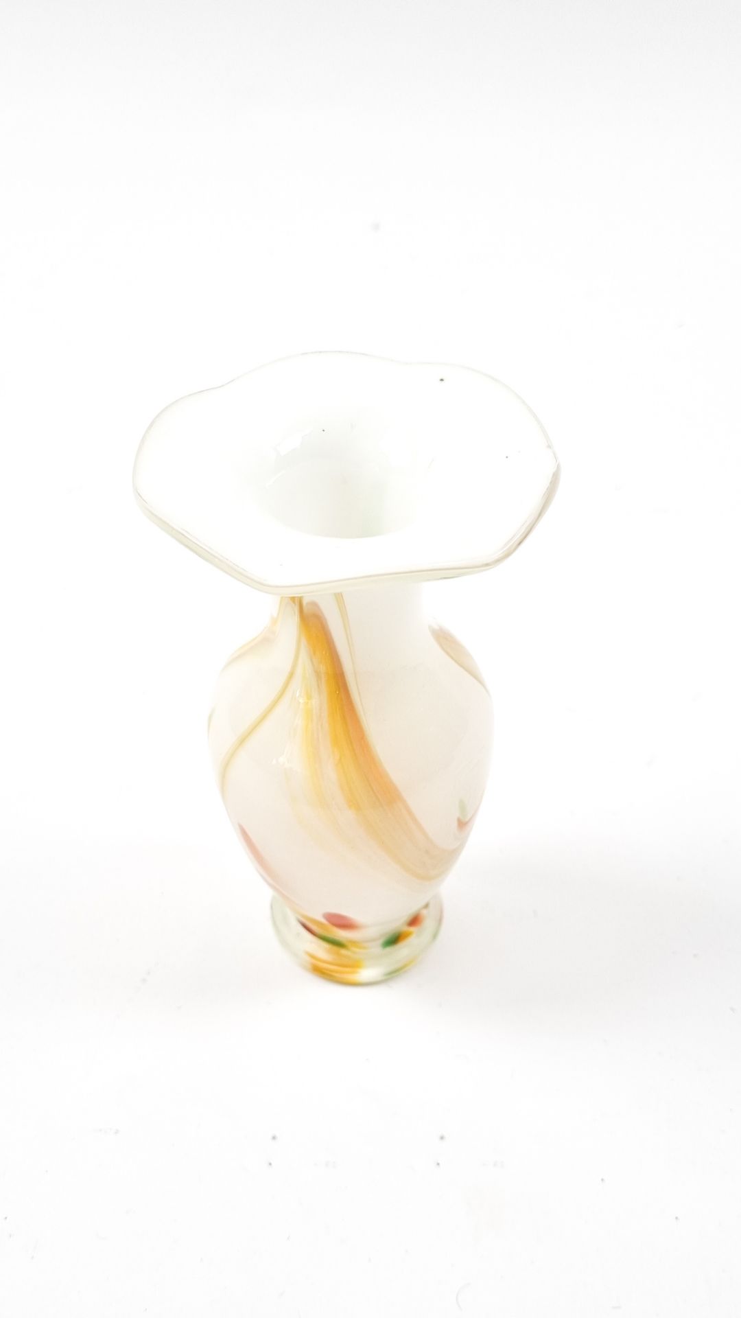 Mehrfarbige / weiße Murano Vase