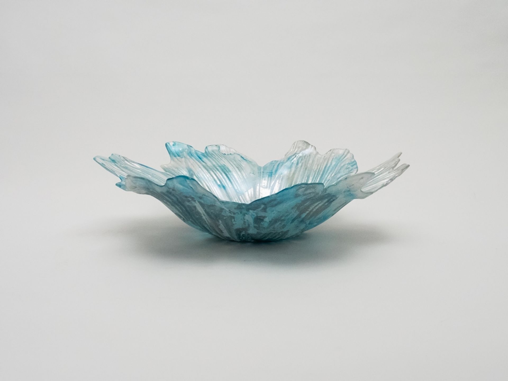 Blau-silber glitzernde Murano-Glasschale - Image 2 of 6