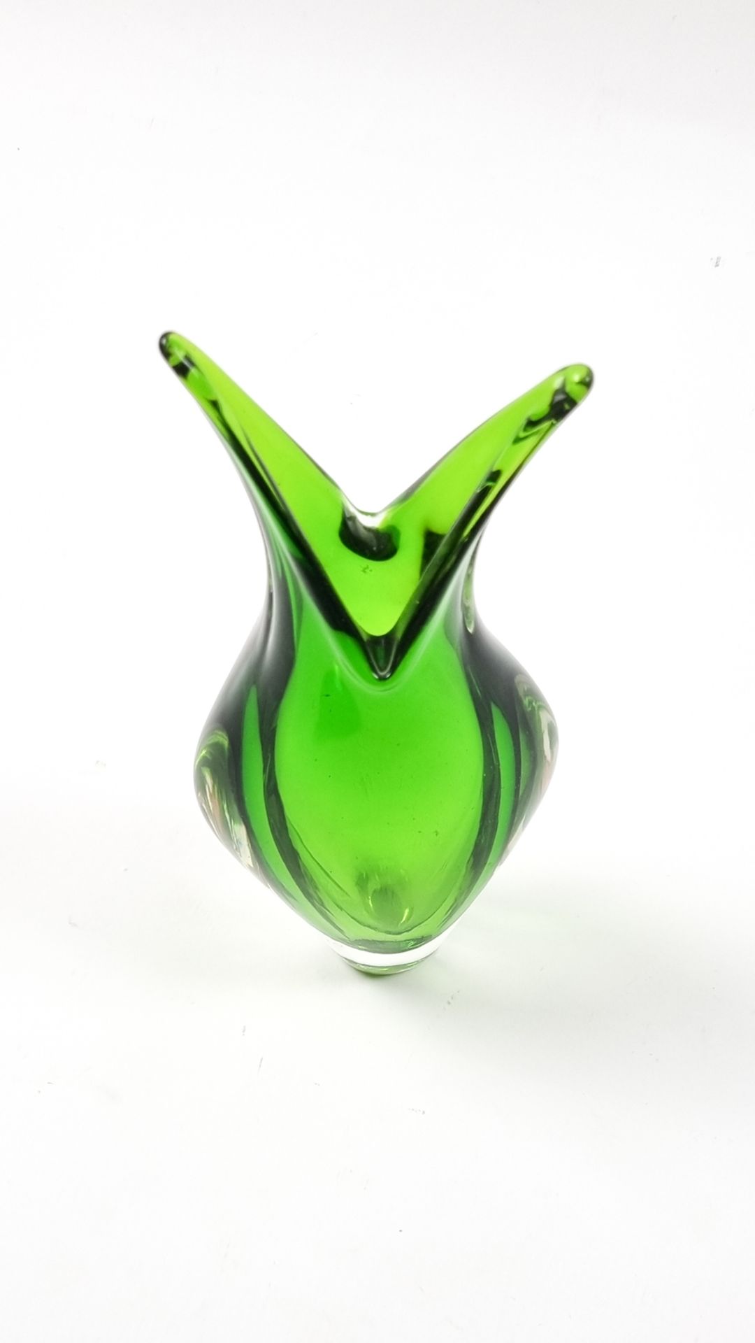 Prunkvolle grüne Murano Vase  - Bild 2 aus 2