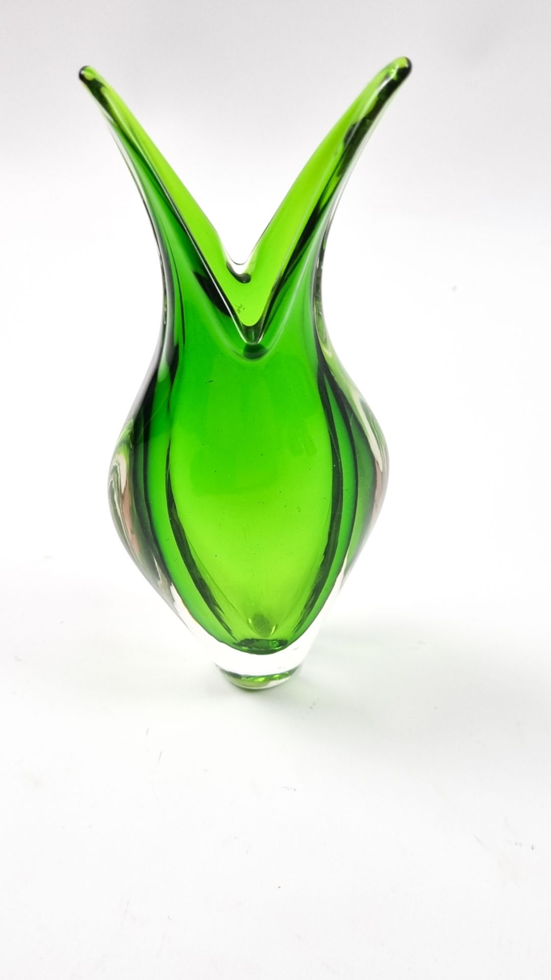 Prunkvolle grüne Murano Vase 