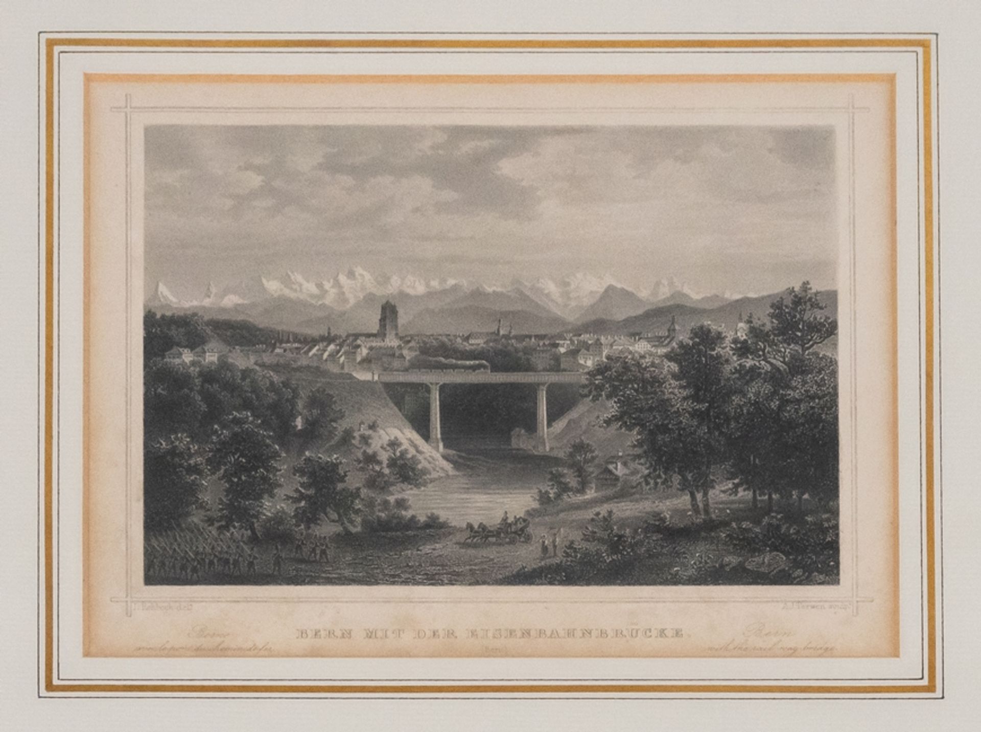 Stich "Bern mit der Eisenbahnbrücke" - Bild 2 aus 4