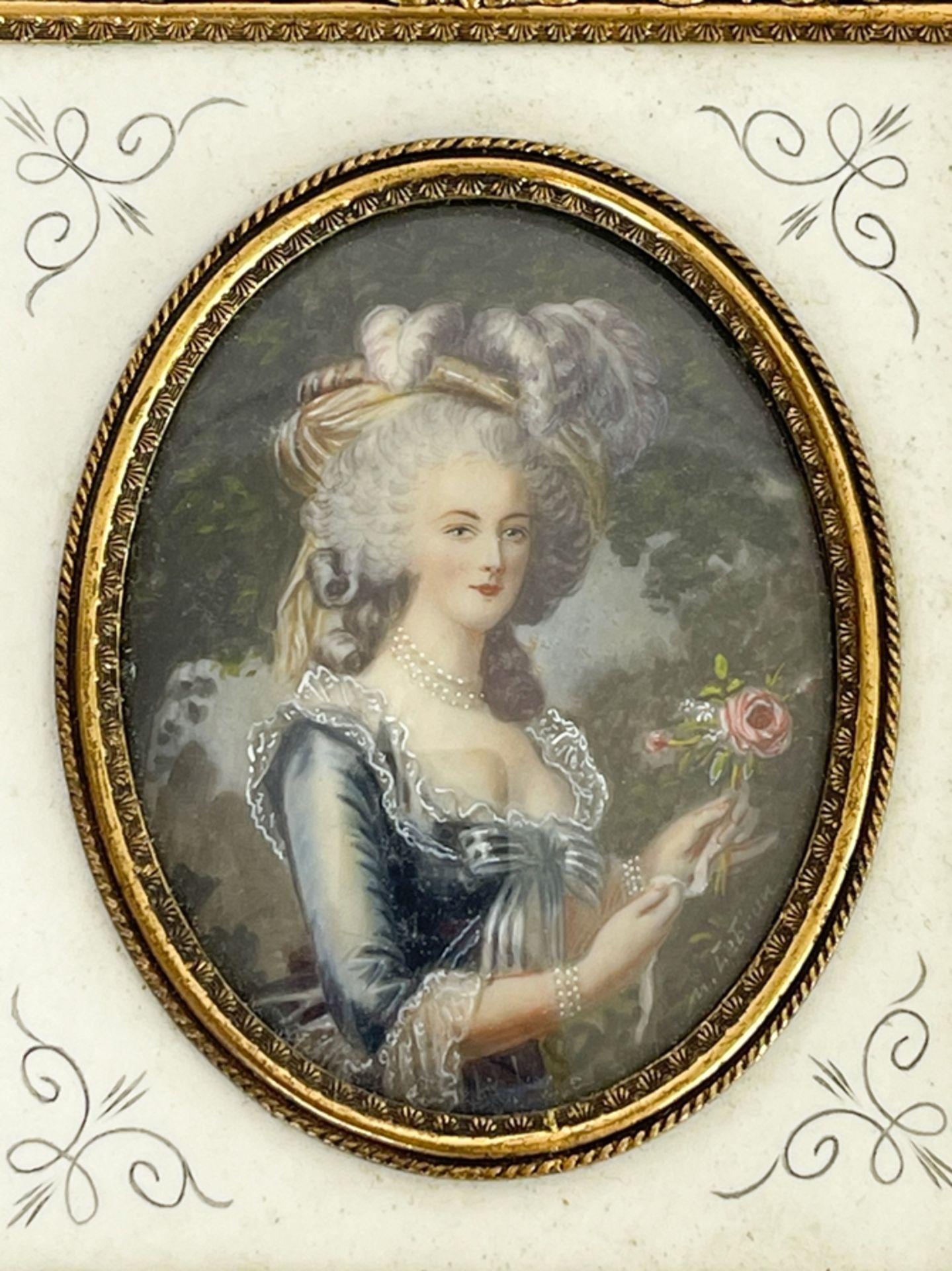 Miniaturmalerei "Marie-Antoinette dit  à la Rose" - Bild 2 aus 4