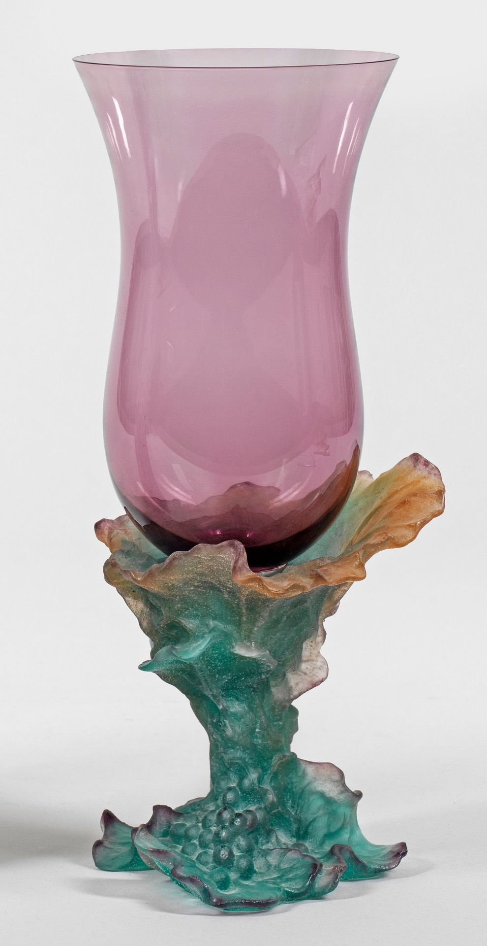 Pâte de verre-Windlicht mit Bacchus von Daum France