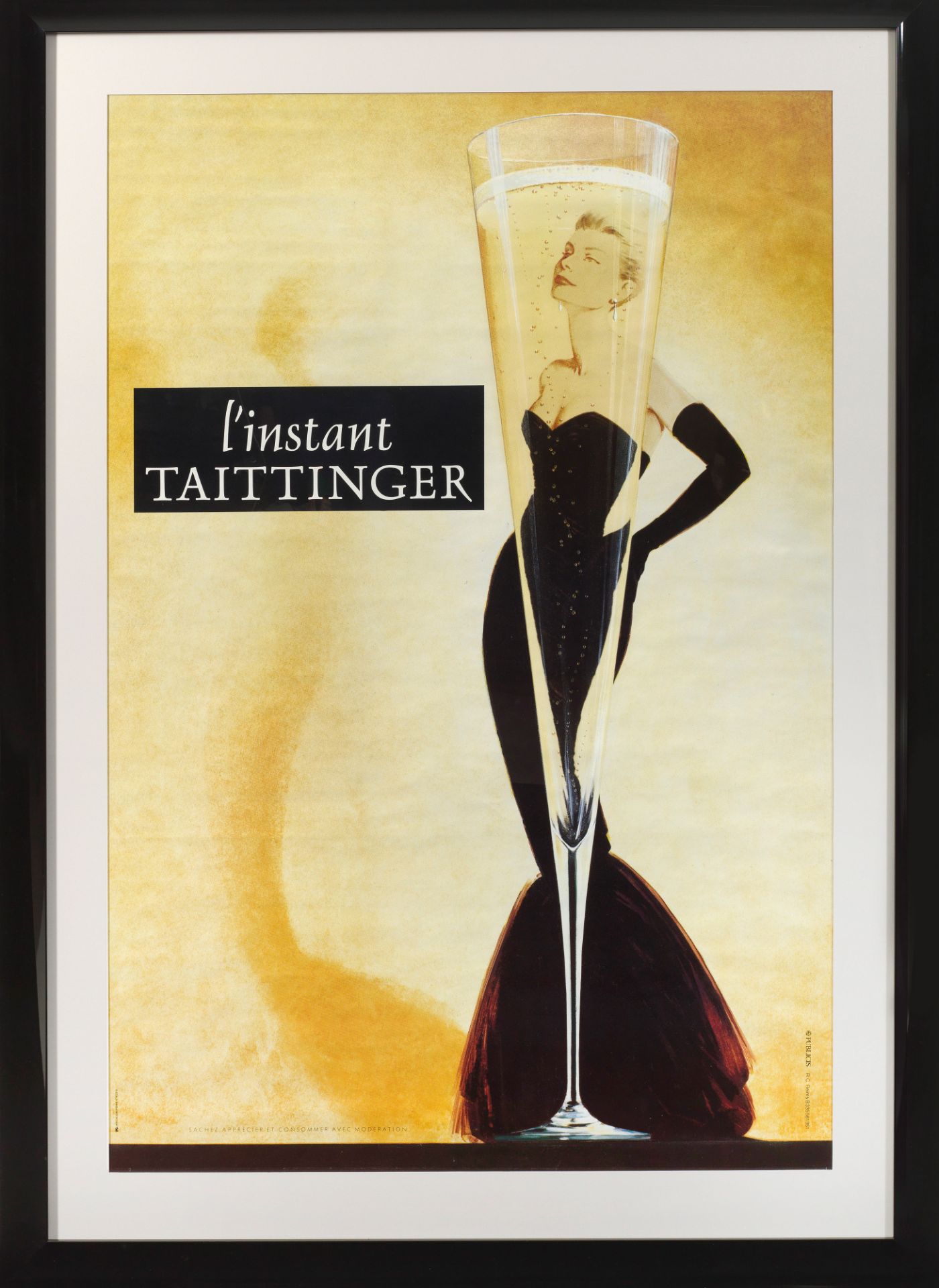 Goßes Werbeplakat "l'instant TAITTINGER" mit Grace Kelly