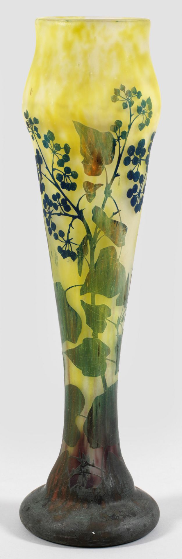 Große Daum-Vase mit Efeu-Dekor