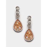 Paar extravagante Natural Fancy-Color-Diamantohrgehänge