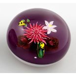 Paperweight "Bouquet de roses et dahlia" Baccarat 1994