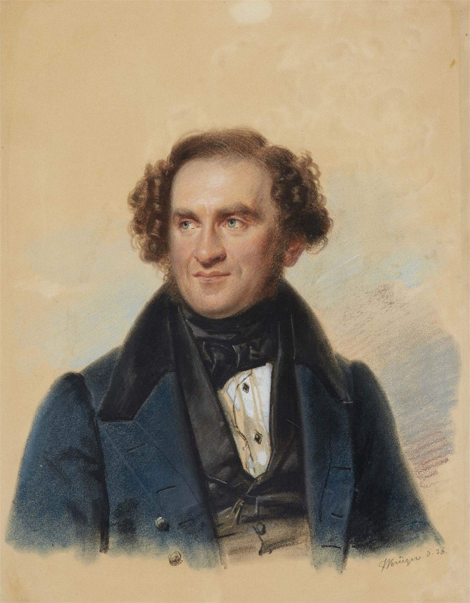 Franz KrügerBildnis eines Mannes, vermutlich des Schauspielers Karl Devrient (1797-1872)