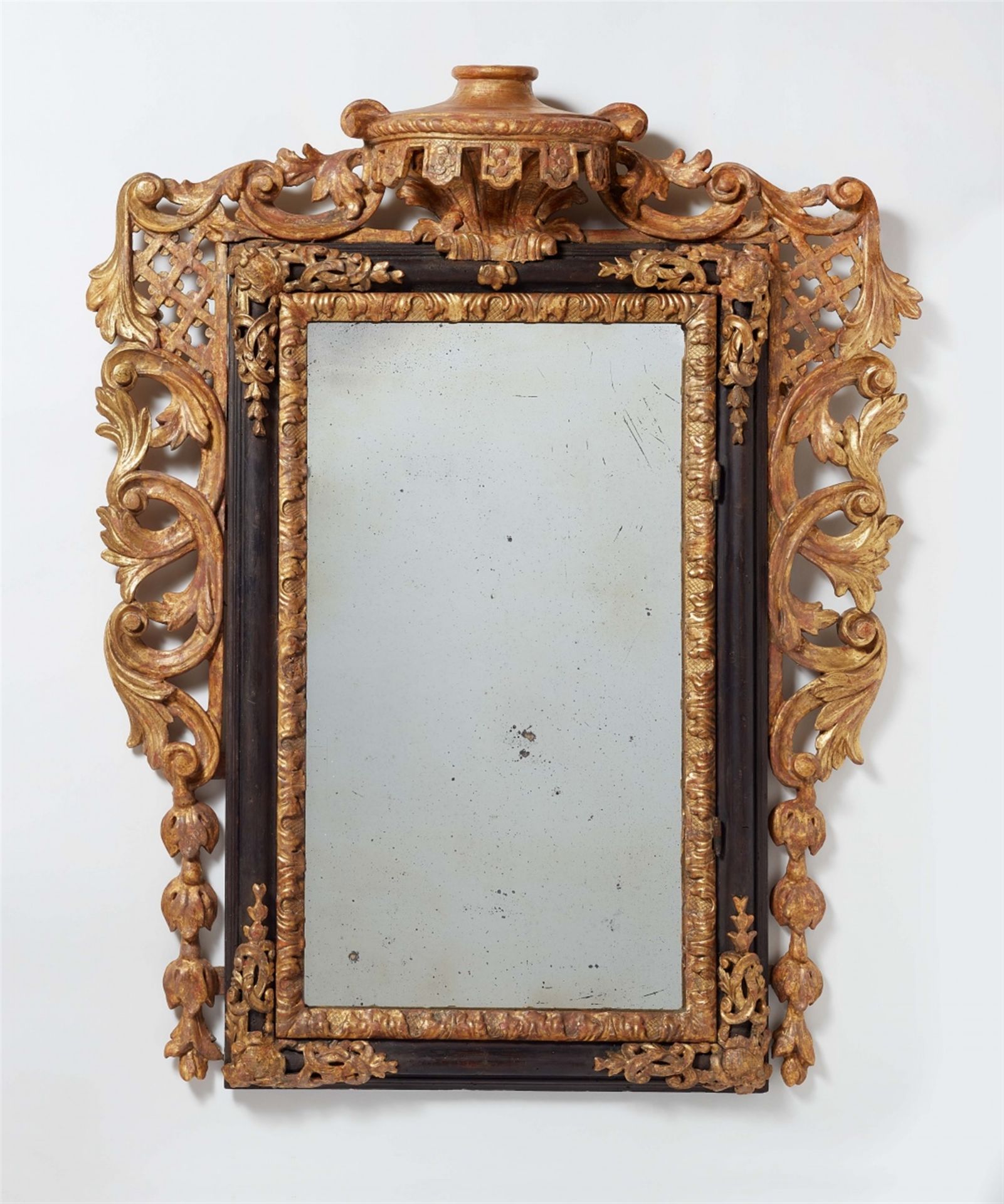 A Baroque giltwood mirror