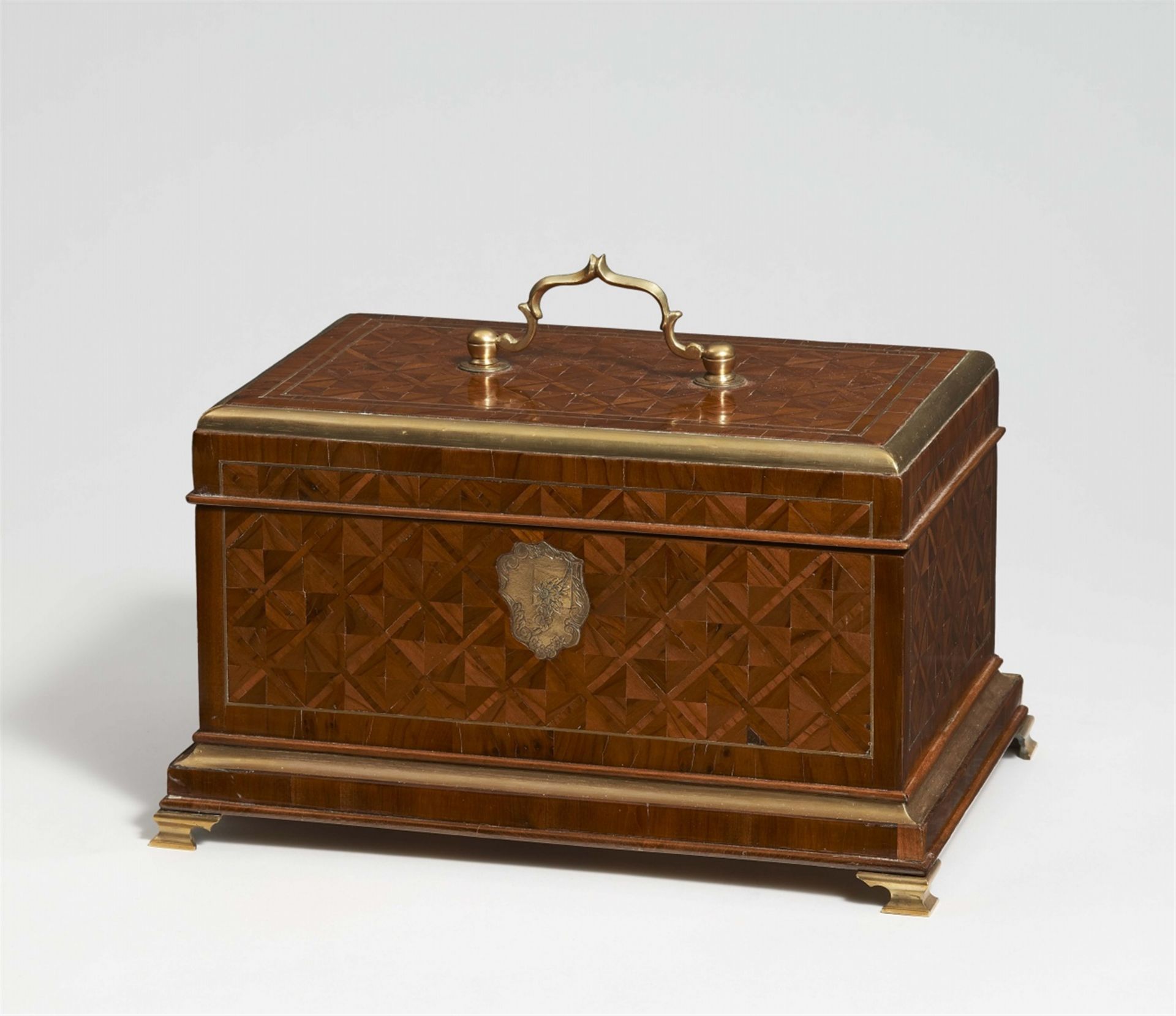 A large cherry wood box by Abraham Roentgen