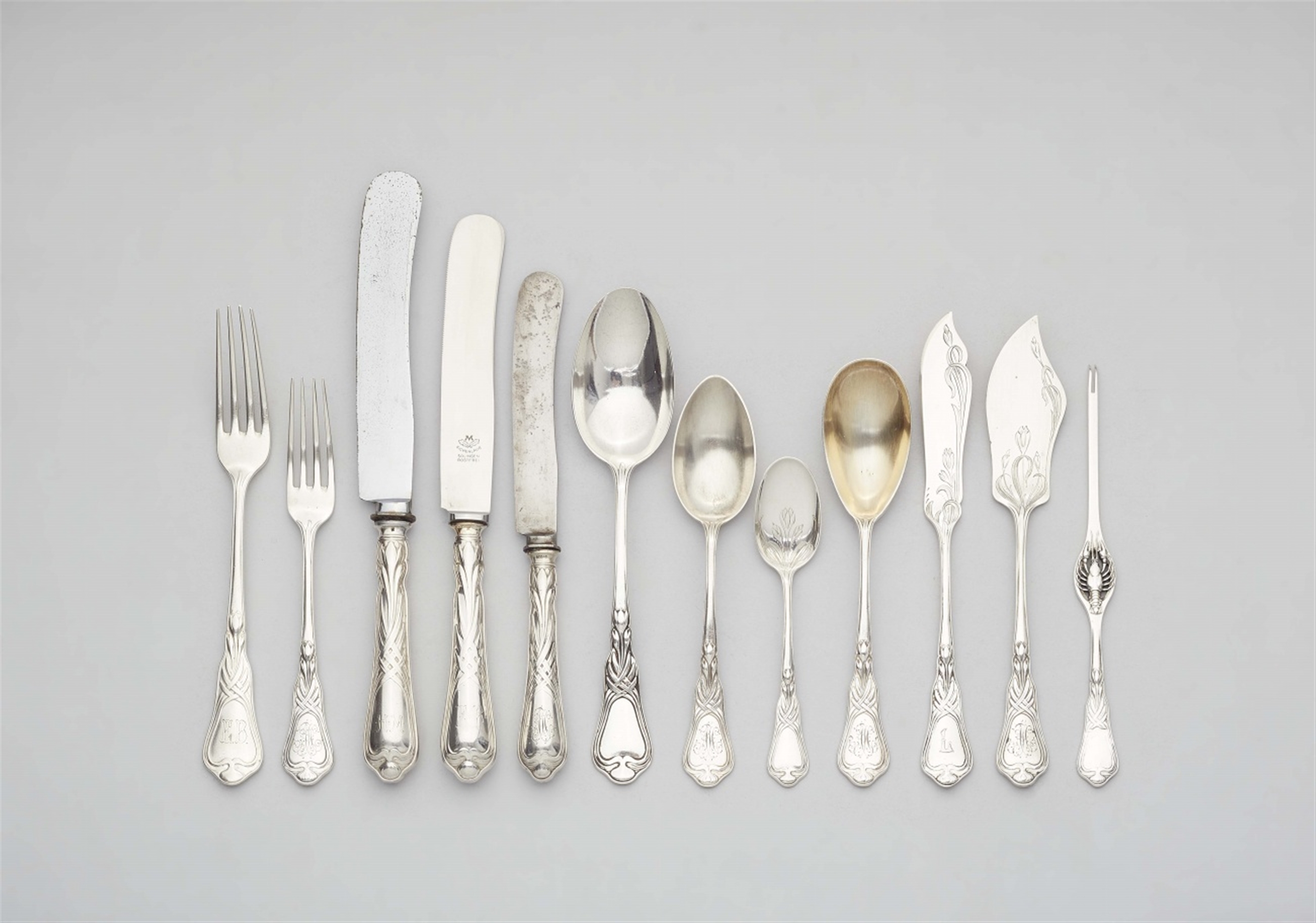 A Bremen silver “Herbstzeitlose” cutlery set