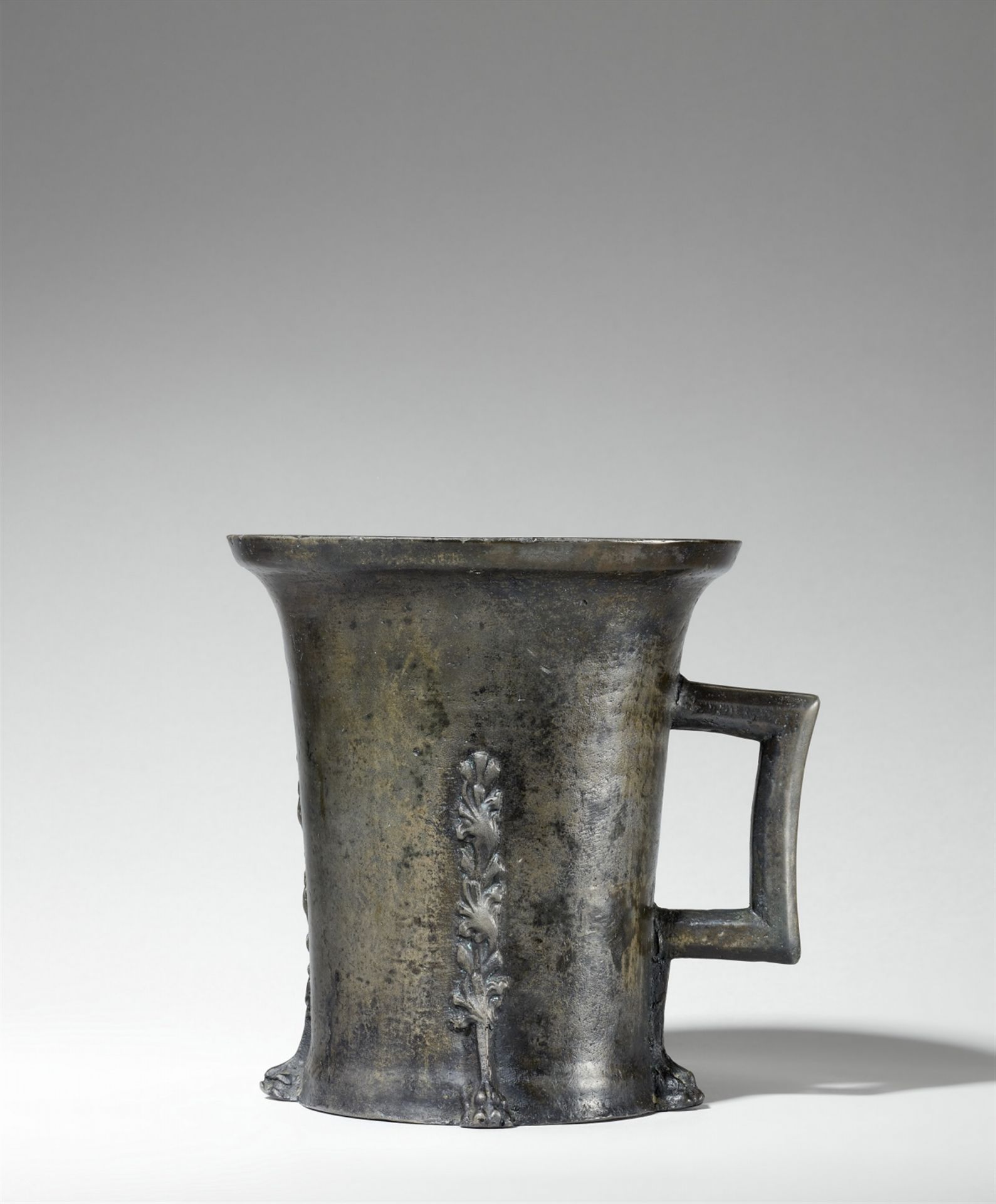 A magnificent South German single-handled mortar with tendril motifs
