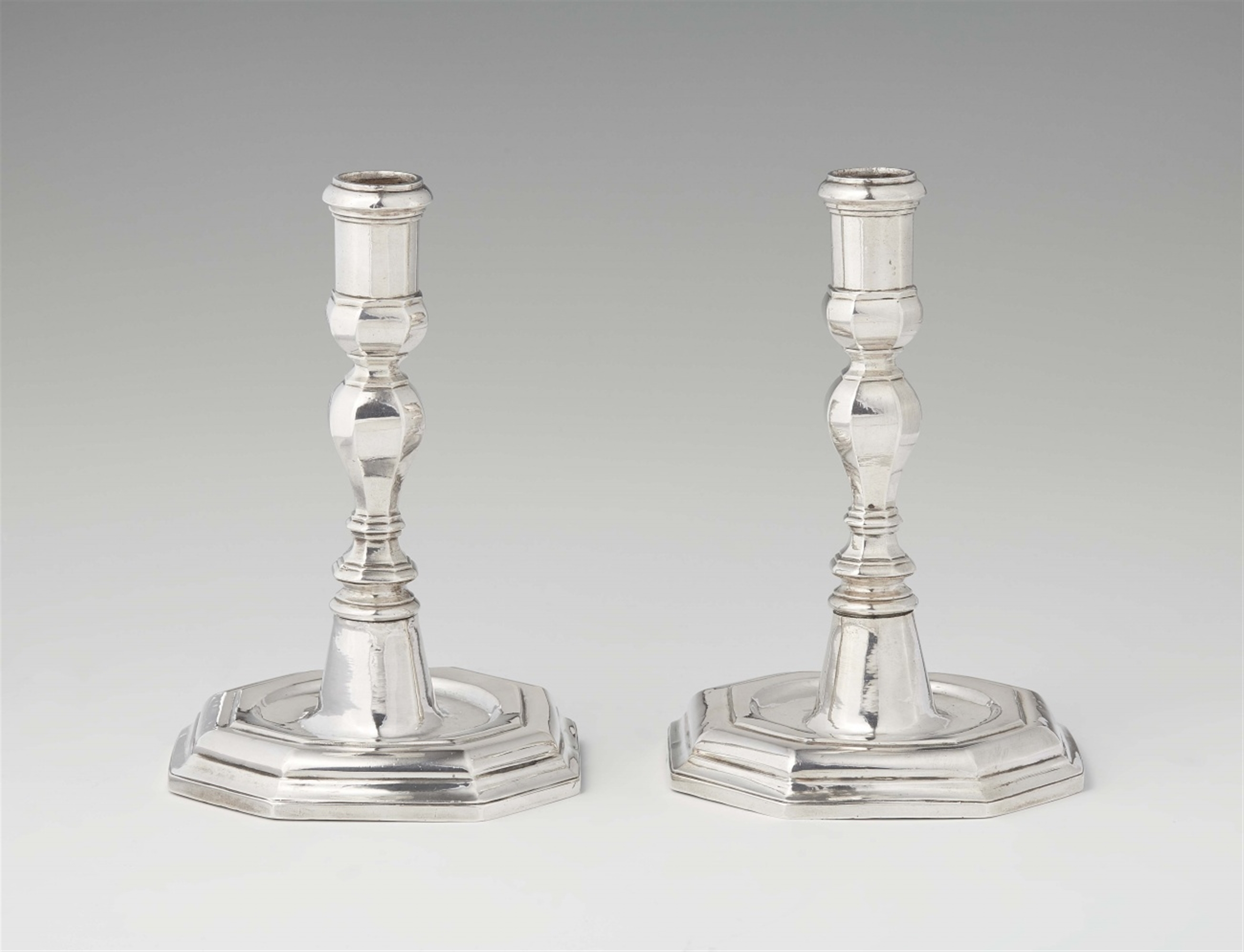 A pair of Mallorcan silver candlesticks