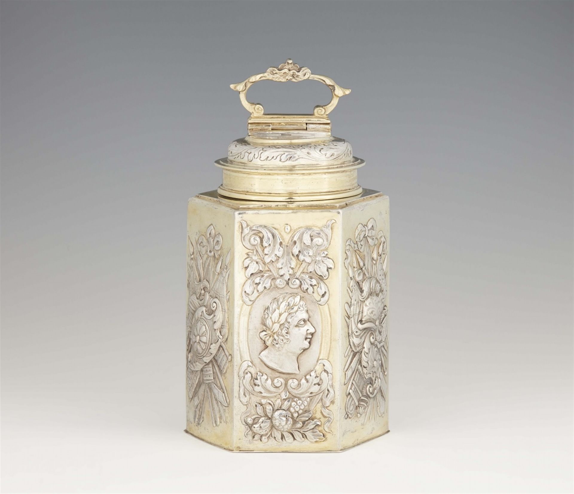 An important Leipzig silver flask