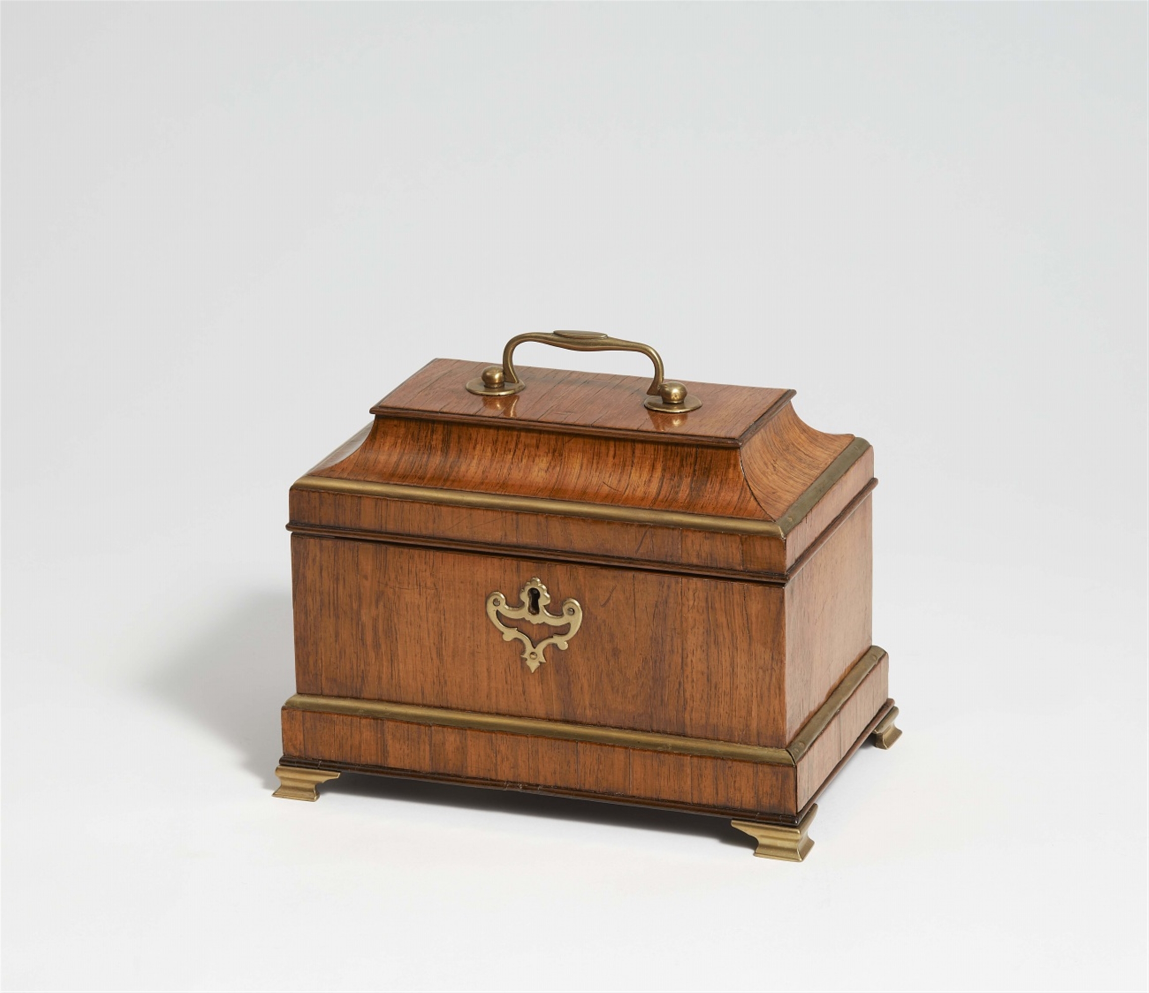 A rosewood tea caddy by Abraham Roentgen