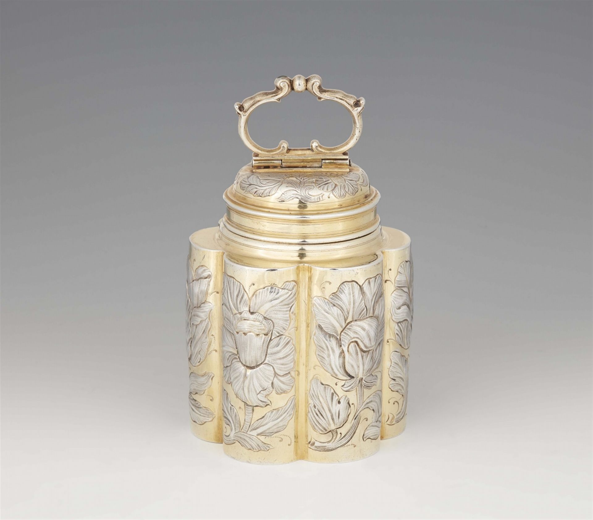 An Augsburg silver flask