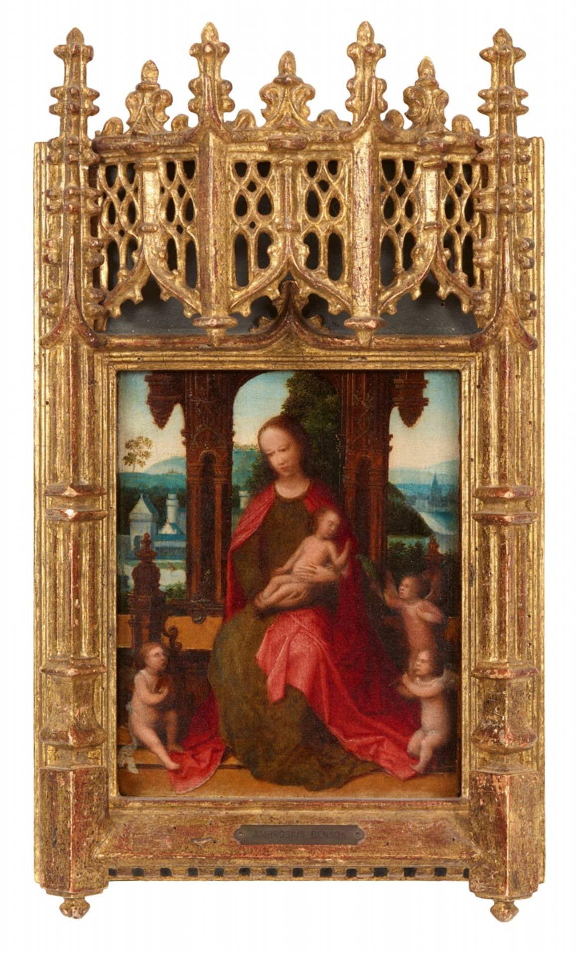Marcellus Coffermans, zugeschrieben<BR>Thronende Madonna mit Kind und drei Engeln