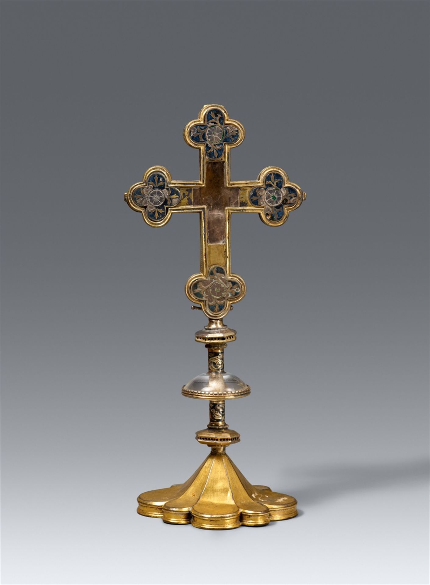 A 15th century German copper reliquary cross