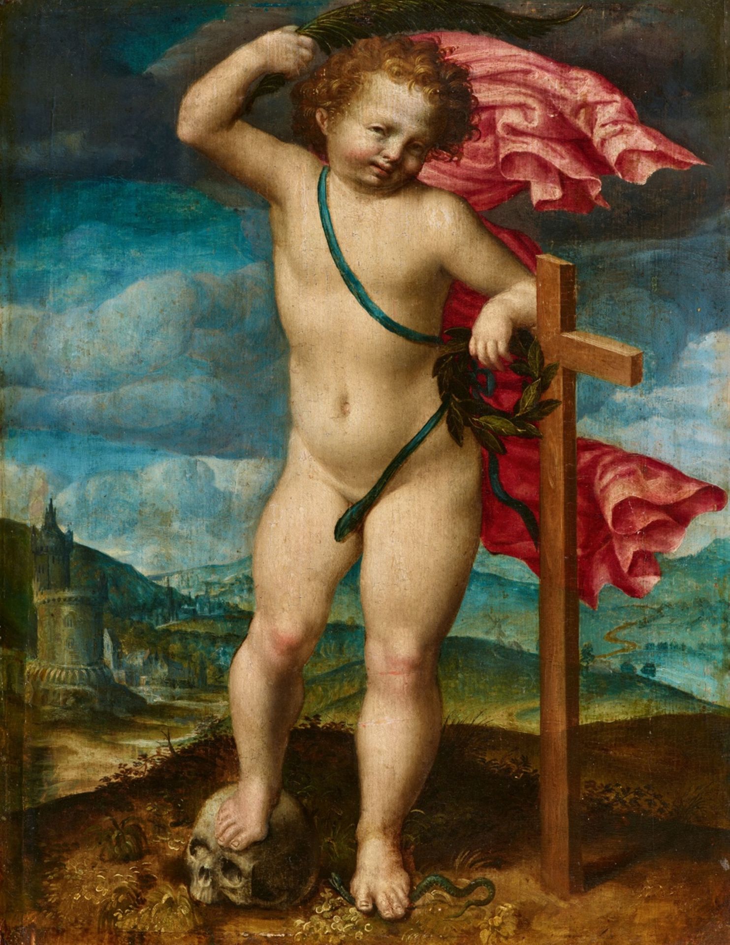 Antwerp School mid-16th century<BR>Cupid Triumphing over Death