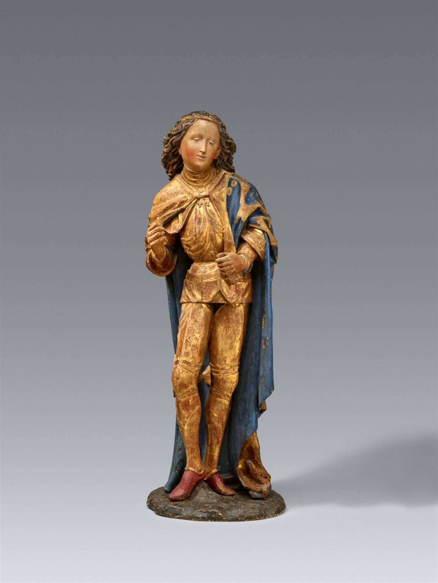 A carved wood figure of Saint George, presumably Swabia, second half 15th century