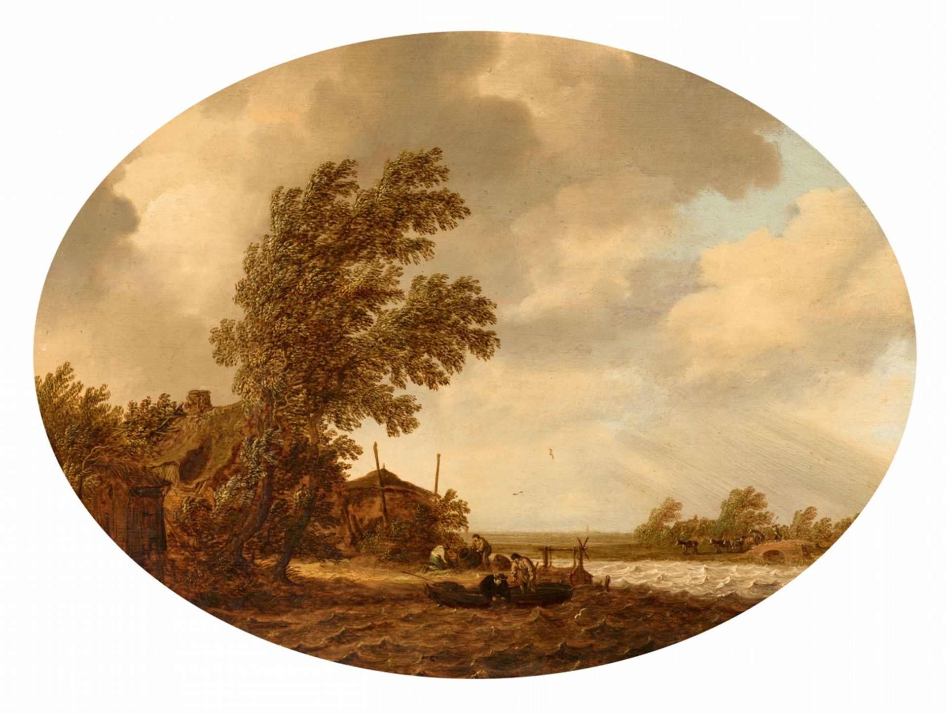 Maerten Fransz. van der Hulst<BR>Flusslandschaft mit Fischern