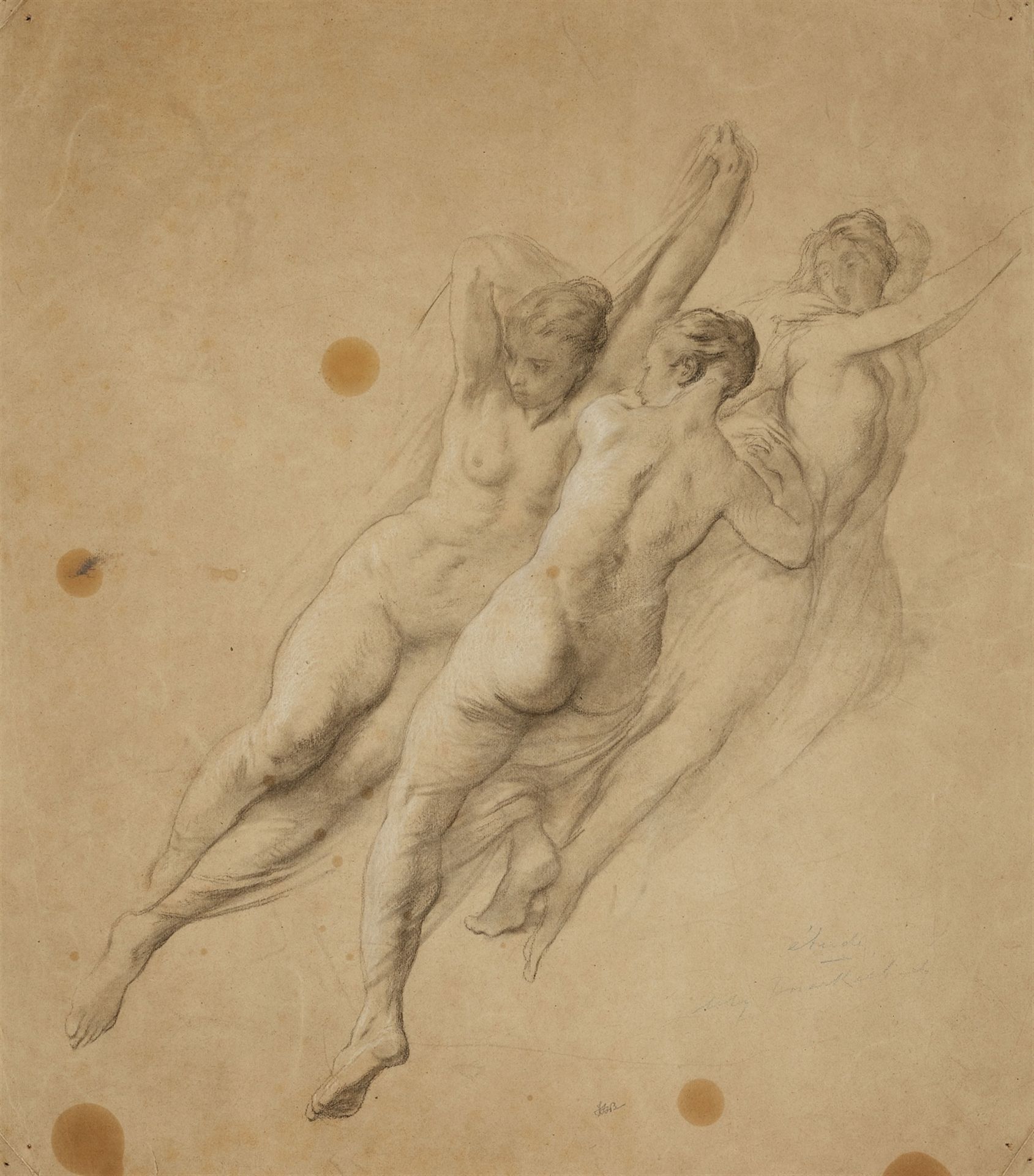 French School, 19th century<BR>Study of Three Nymphs