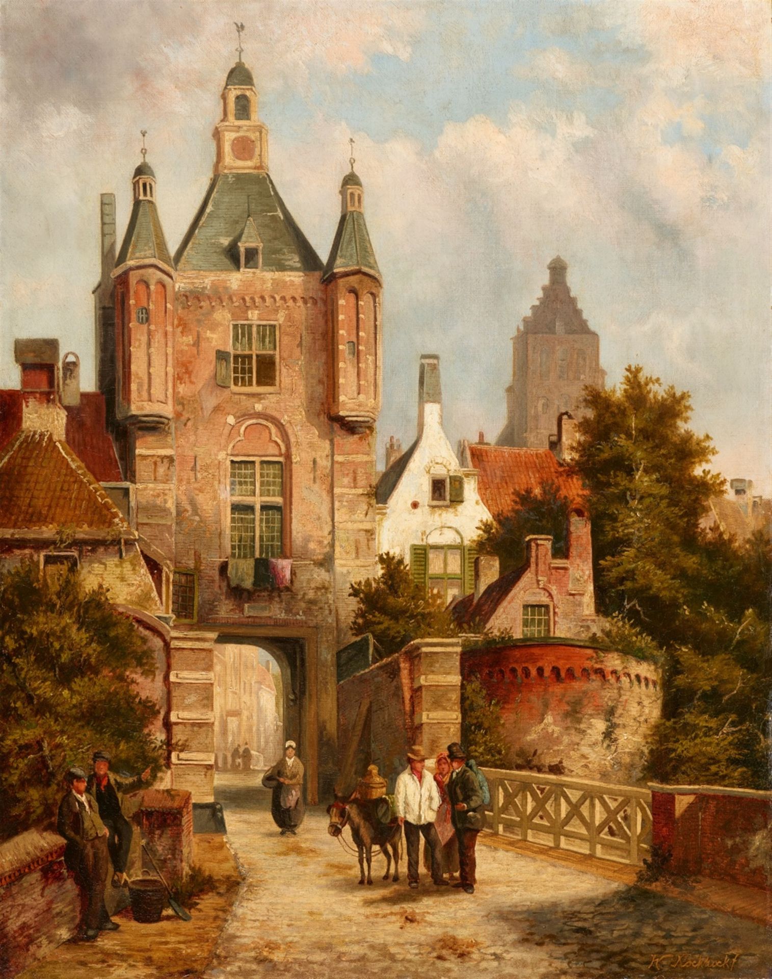 Willem KoekkoekView of a Dutch Town with a Bridge and Tower