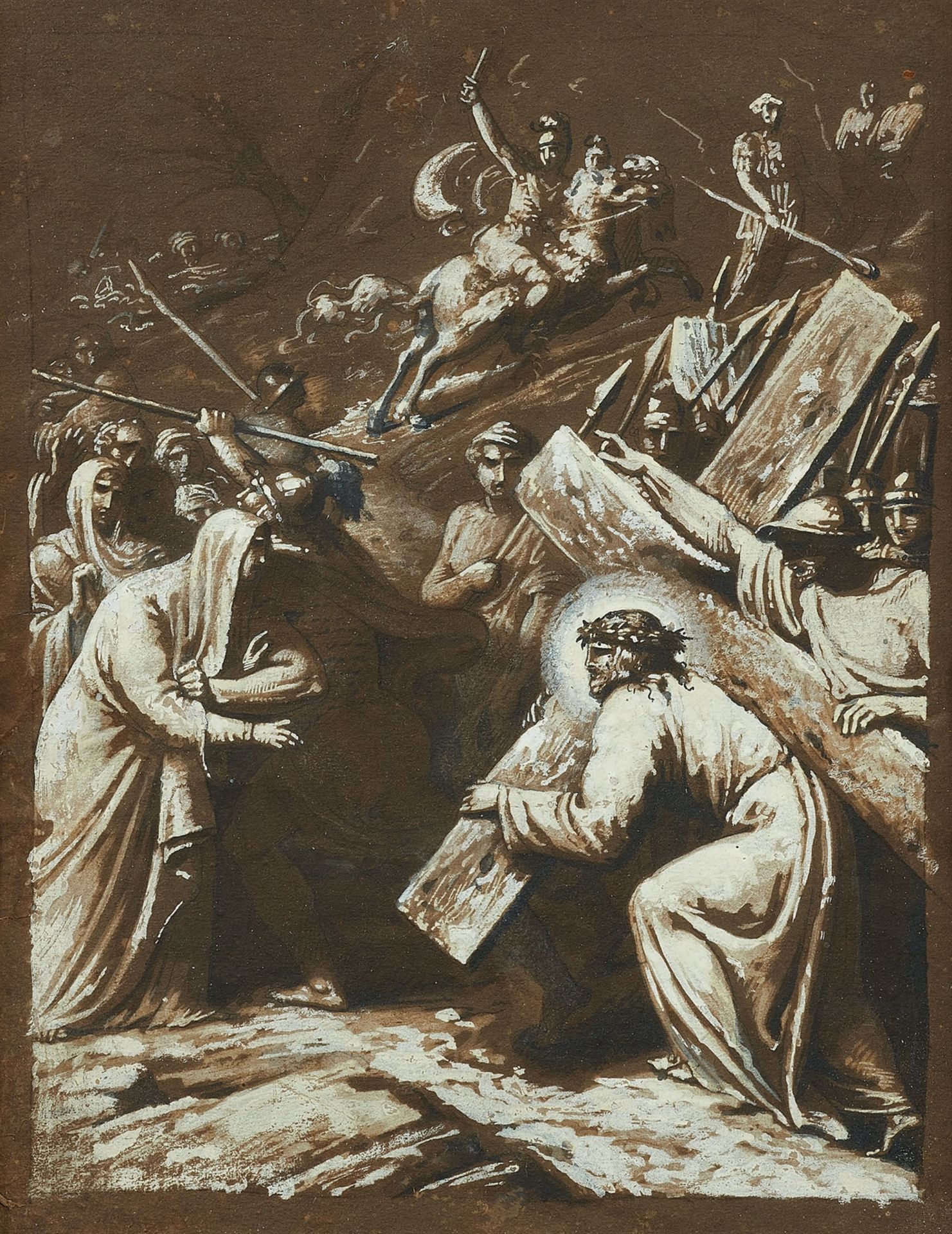Italienischer Meister um 1700<BR>Jesus begegnet seiner Mutter auf dem Kreuzweg (4. Station)