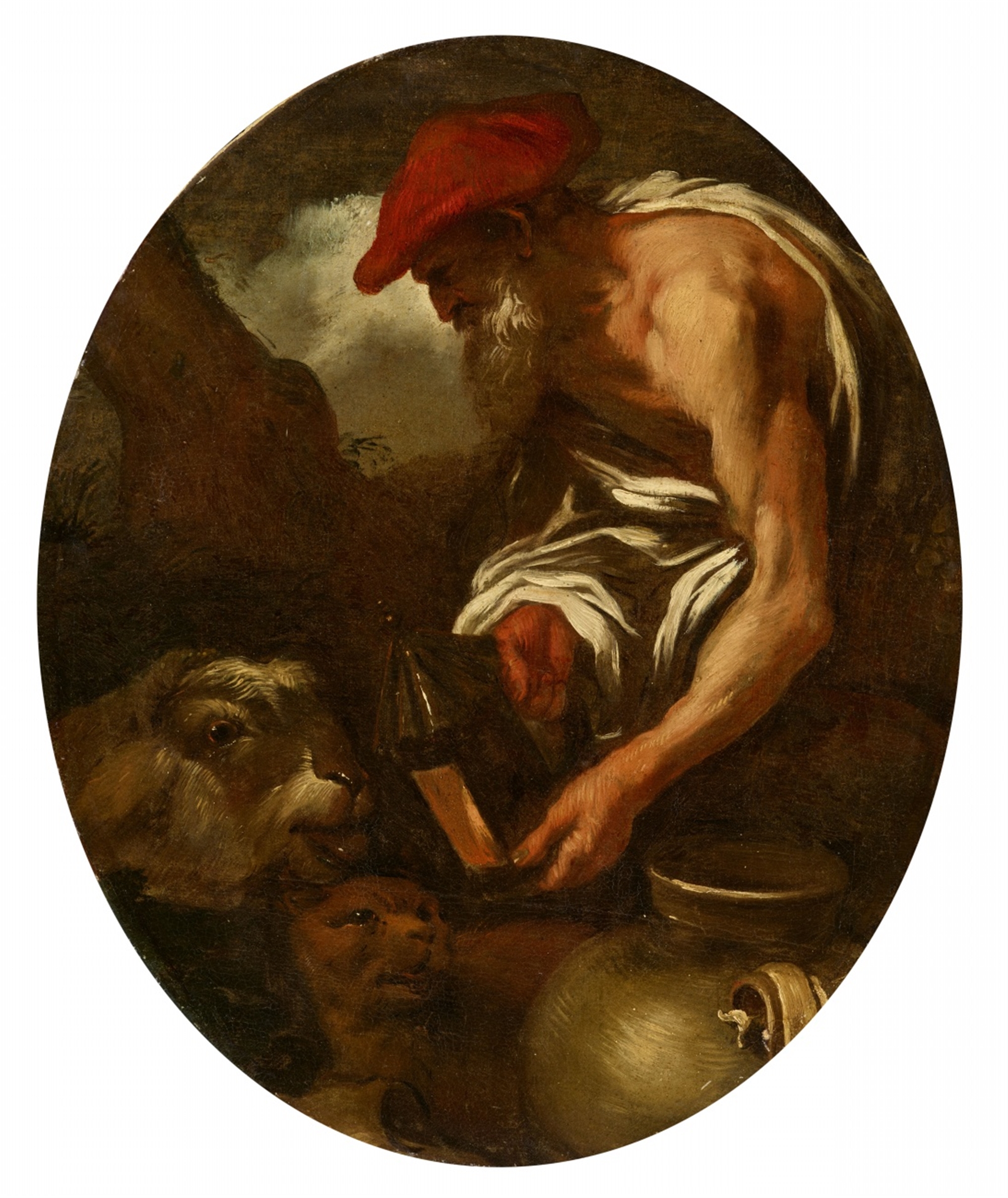 Giovanni Benedetto Castiglione<BR>Allegory of the Arts<BR>The Philosopher Diogenes - Image 2 of 2