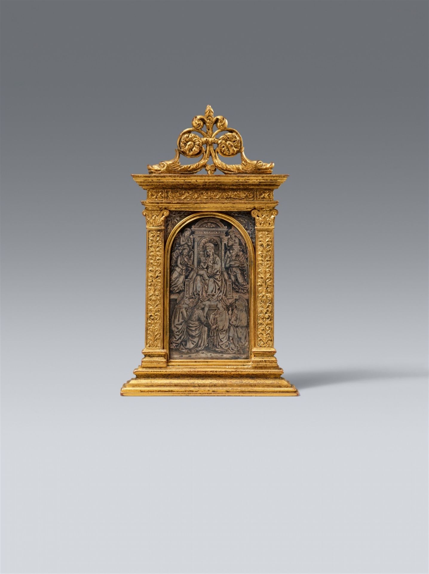 A late 15th century Italian pax with the Virgin enthroned