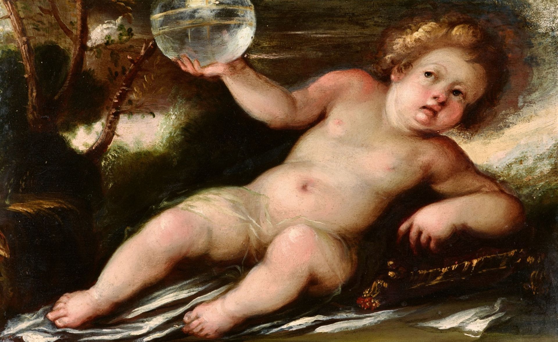 Lombardian School 17th century<BR>The Infant John the Baptist with the Agnus Dei<BR>The Christ Child - Image 2 of 2