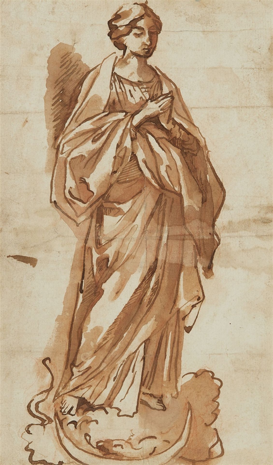 Italienischer oder Spanischer Künstler um 1700<BR>Madonna auf der Mondsichel