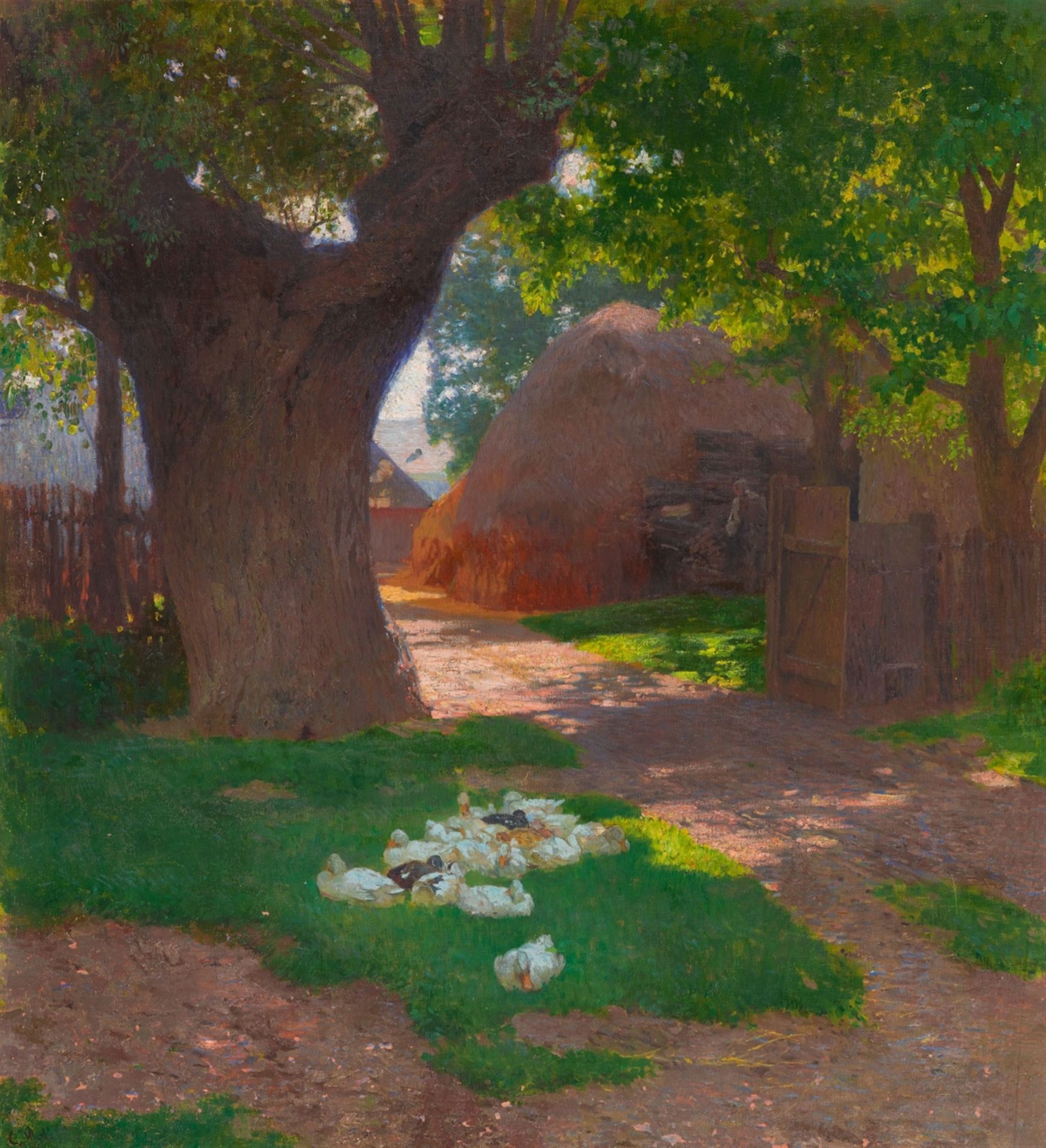 Carl Moll<BR>Bauernhof im Marchfeld