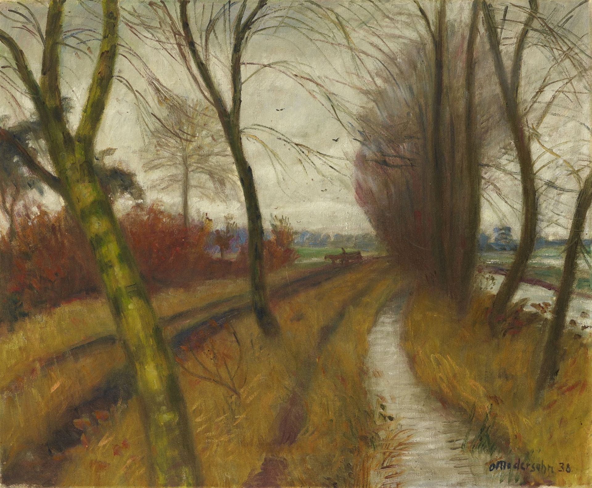 Otto Modersohn<BR>Weg nach Surheide (silbern)