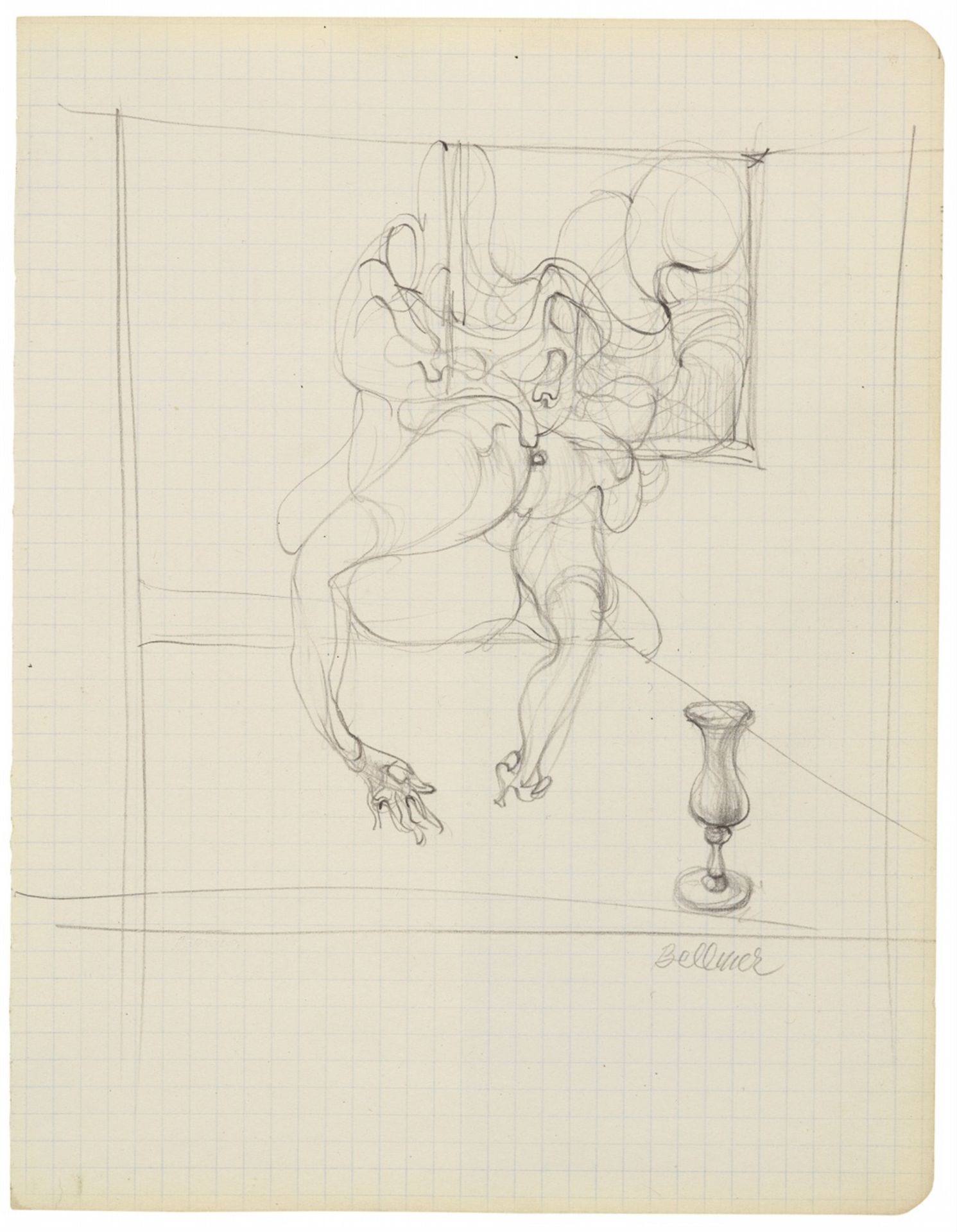 Hans BellmerOhne Titel (Figuren im Raum). Ohne Titel (Figürliche Studie) - Bild 2 aus 2