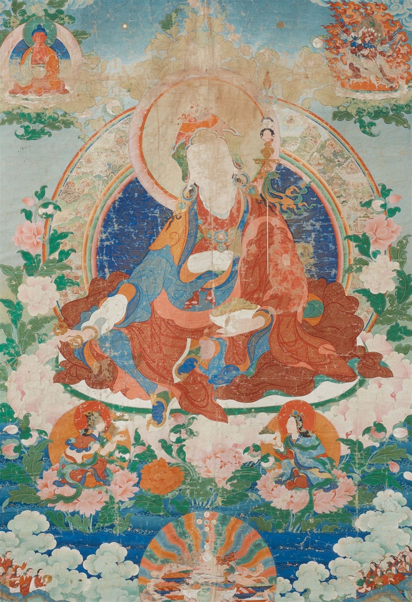 Großes Thangka des Padmasambhava. Tibet. 19. Jh.