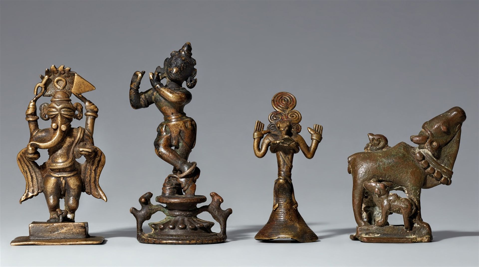 Four Indian copper alloy figures. 18th/19th century