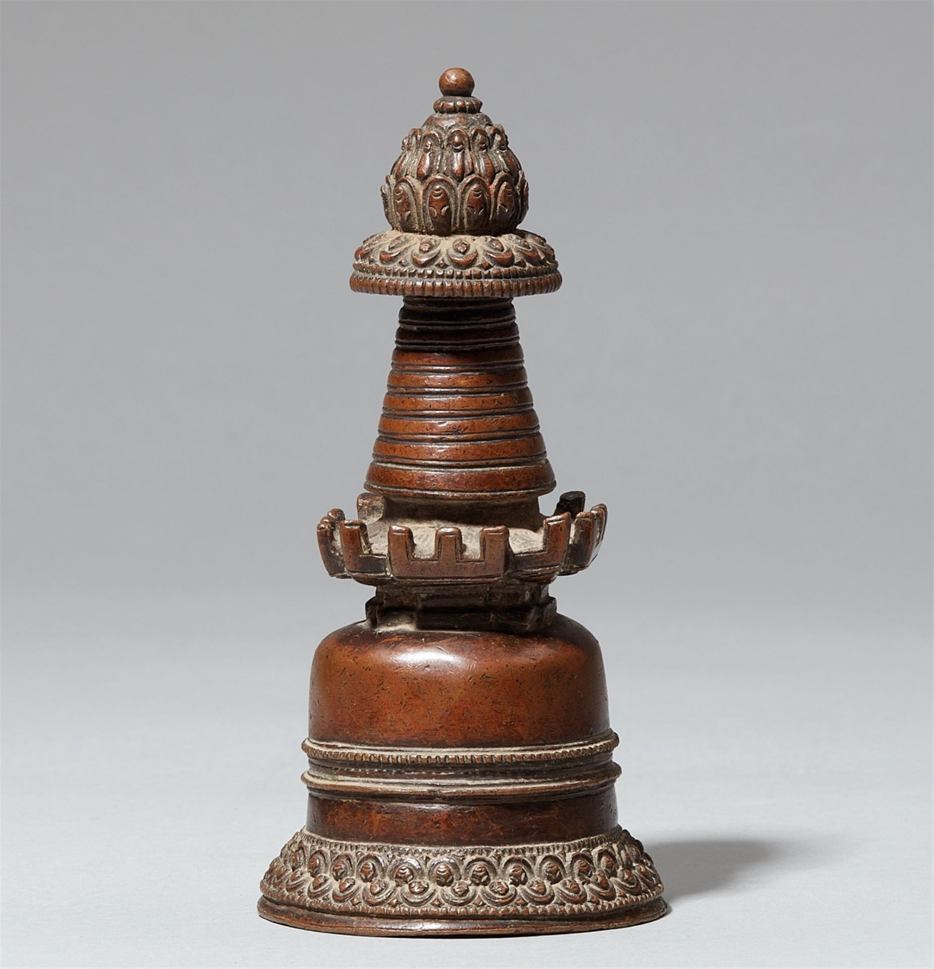 Stupa. Kupfer. Tibet. 18. Jh. oder früher