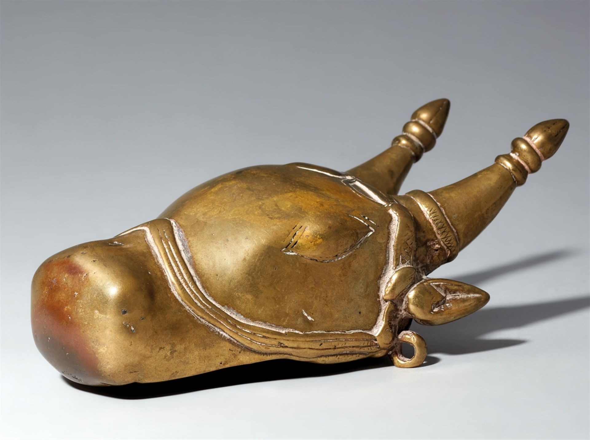 A Maharashtra brass head of Nandi. Central India. 18th/19th century