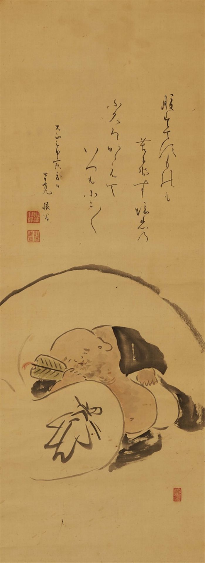 <BR>In der Art von Gibon Sengai (1750-1837), Yoshinori, um 1900 und unidentifizierter Maler - Bild 2 aus 4